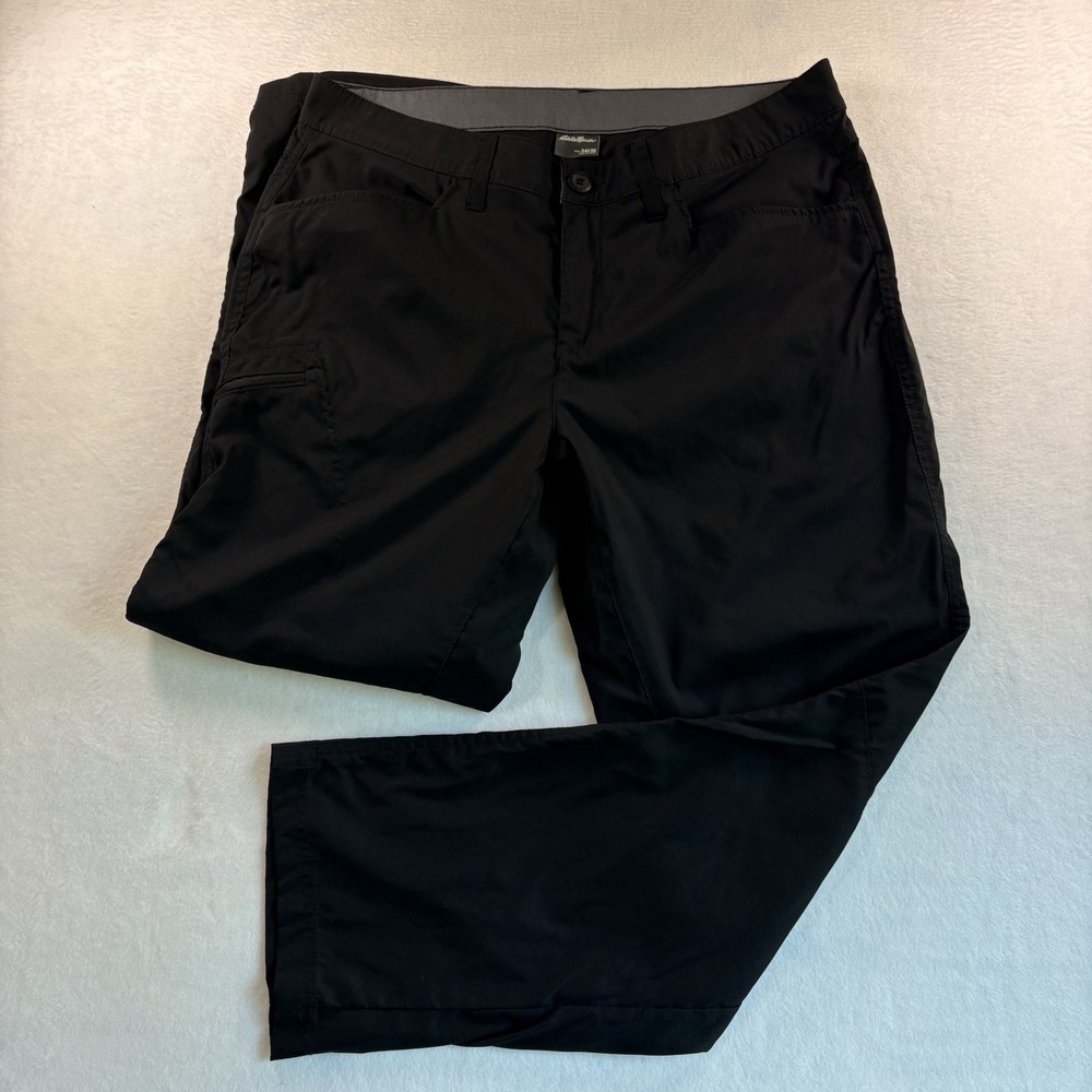 Eddie Bauer Rainier Mens Cargo Hiking Pants 34X30 Black Stretch Pocket Trail